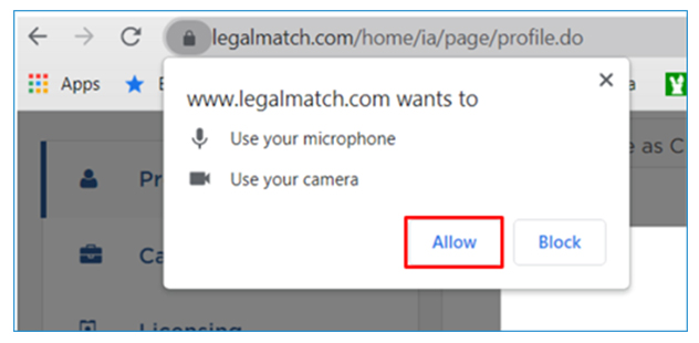 Click the Allow button