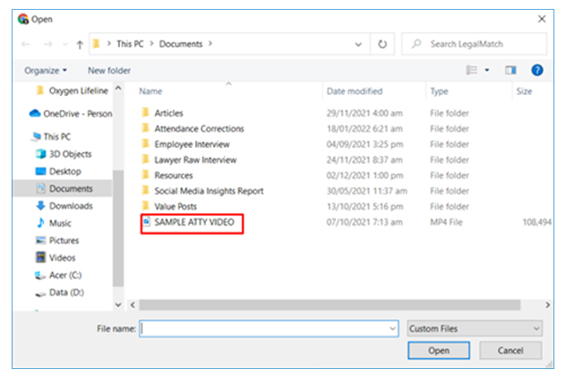 Allowed video formats: 3gp, mov, mp4, mpeg, mpg, ogg, webm, wmv
